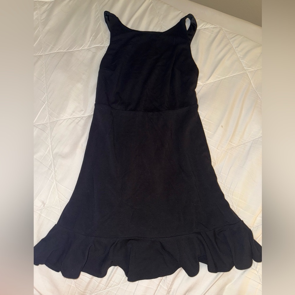 Black Ruffled Cocktail Dress